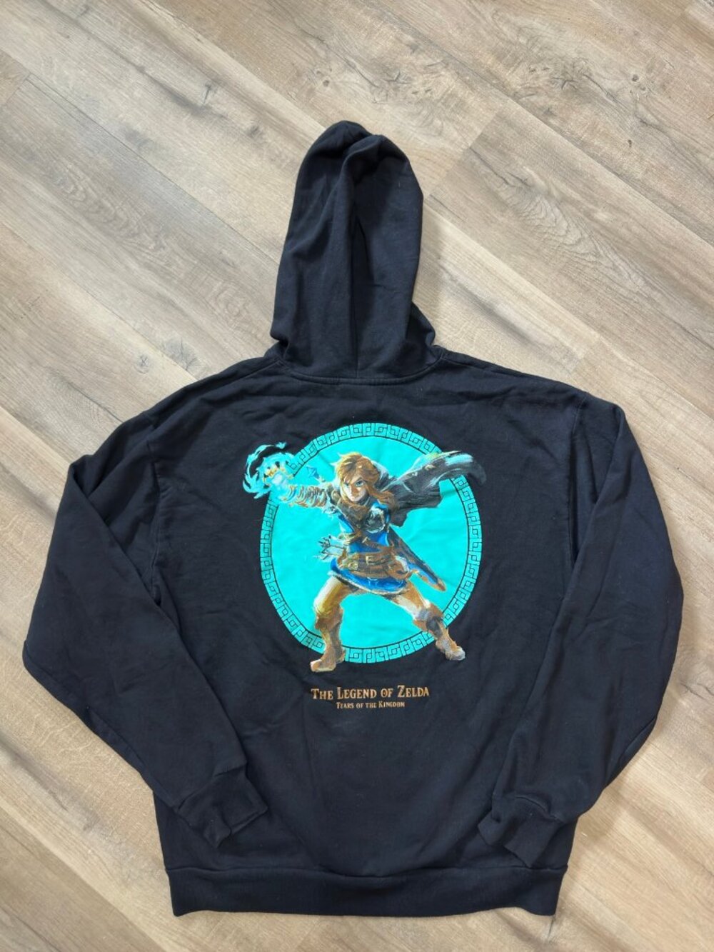 The Legend of Zelda Tears of the Kingdom Hoodie Zip Black Size Large Nintendo